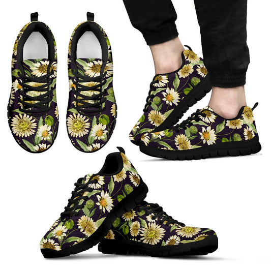 Daisy Vintage Print Pattern Men Sneakers Shoes