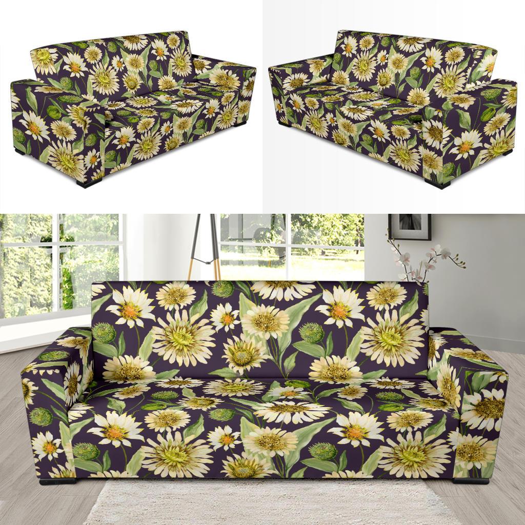 Daisy Vintage Print Pattern Sofa Slipcover-JTAMIGO.COM