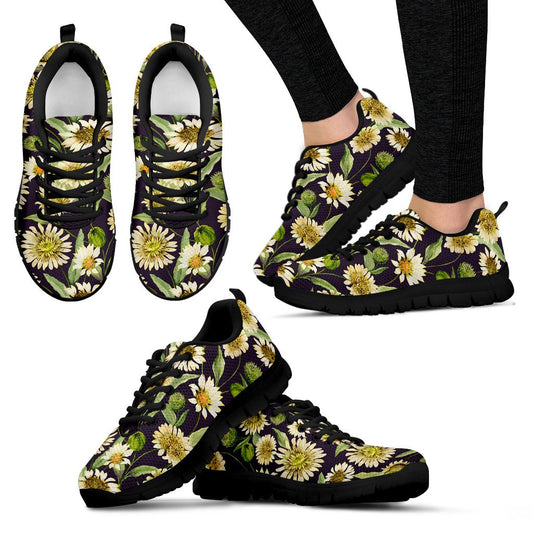 Daisy Vintage Print Pattern Women Sneakers Shoes