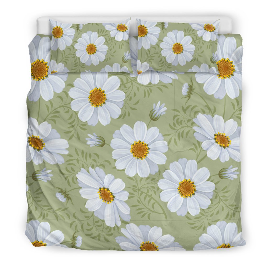 Daisy Yellow Print Pattern Duvet Cover Bedding Set