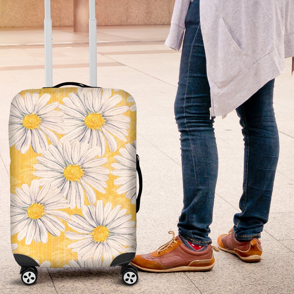 Daisy Yellow Watercolor Print Pattern Luggage Cover Protector