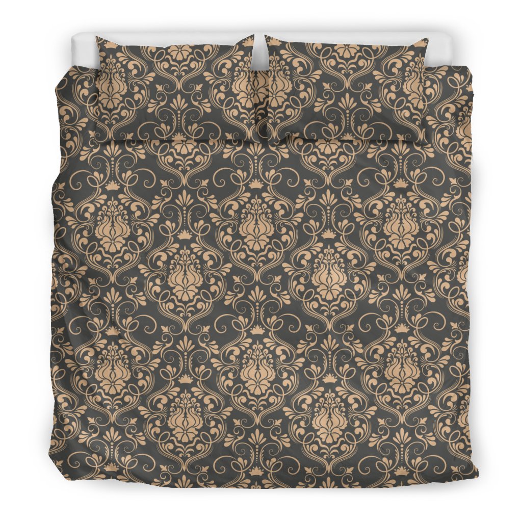 Damask Elegant Luxury Print Pattern Duvet Cover Bedding Set