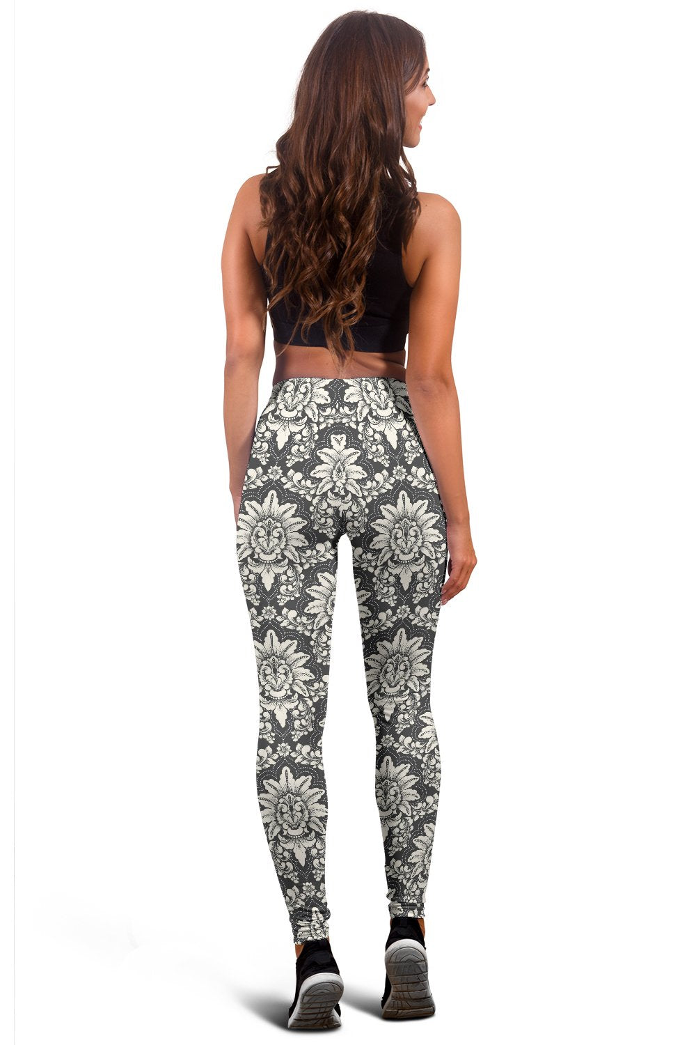 Damask Elegant Print Pattern Women Leggings