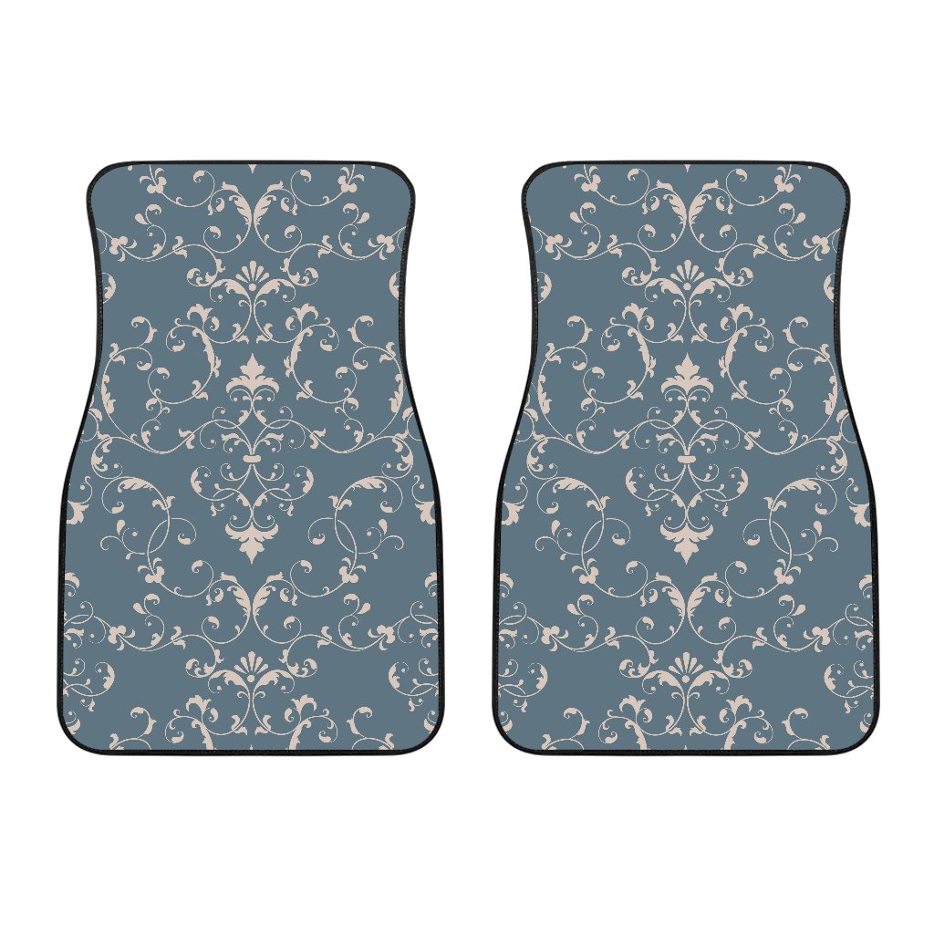 Damask Elegant Teal Print Pattern Car Floor Mats