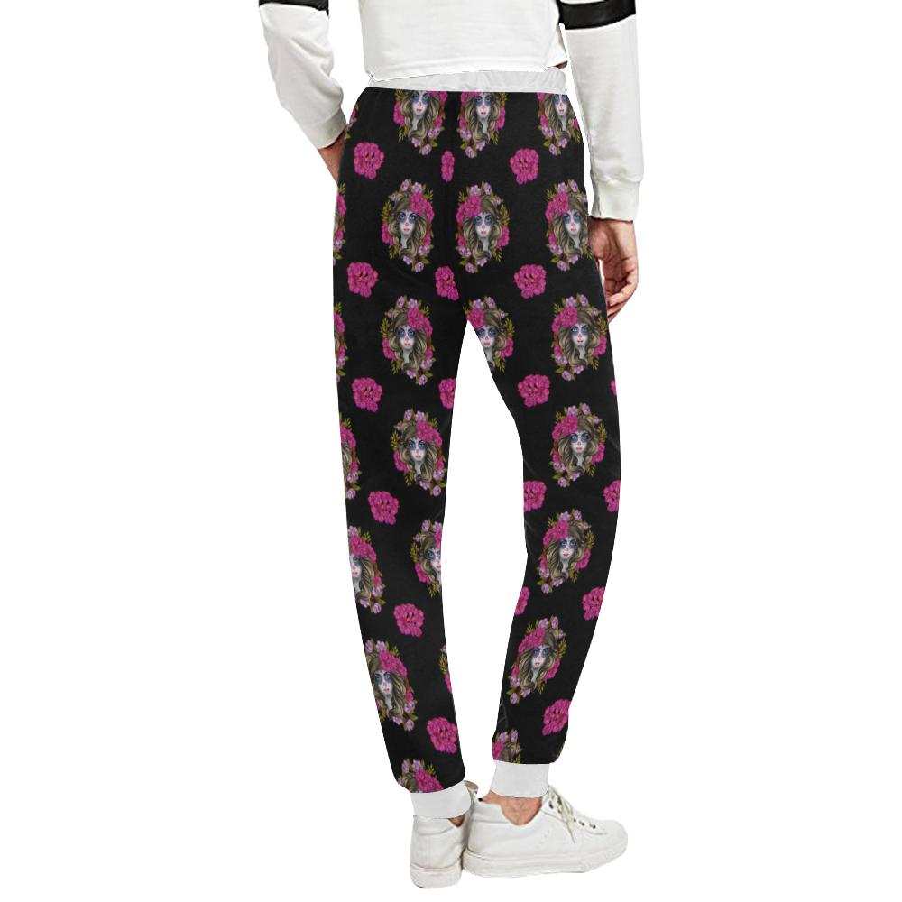 Day of the Dead Makeup Girl Unisex Casual Sweatpants (Model L11)-JTAMIGO.COM