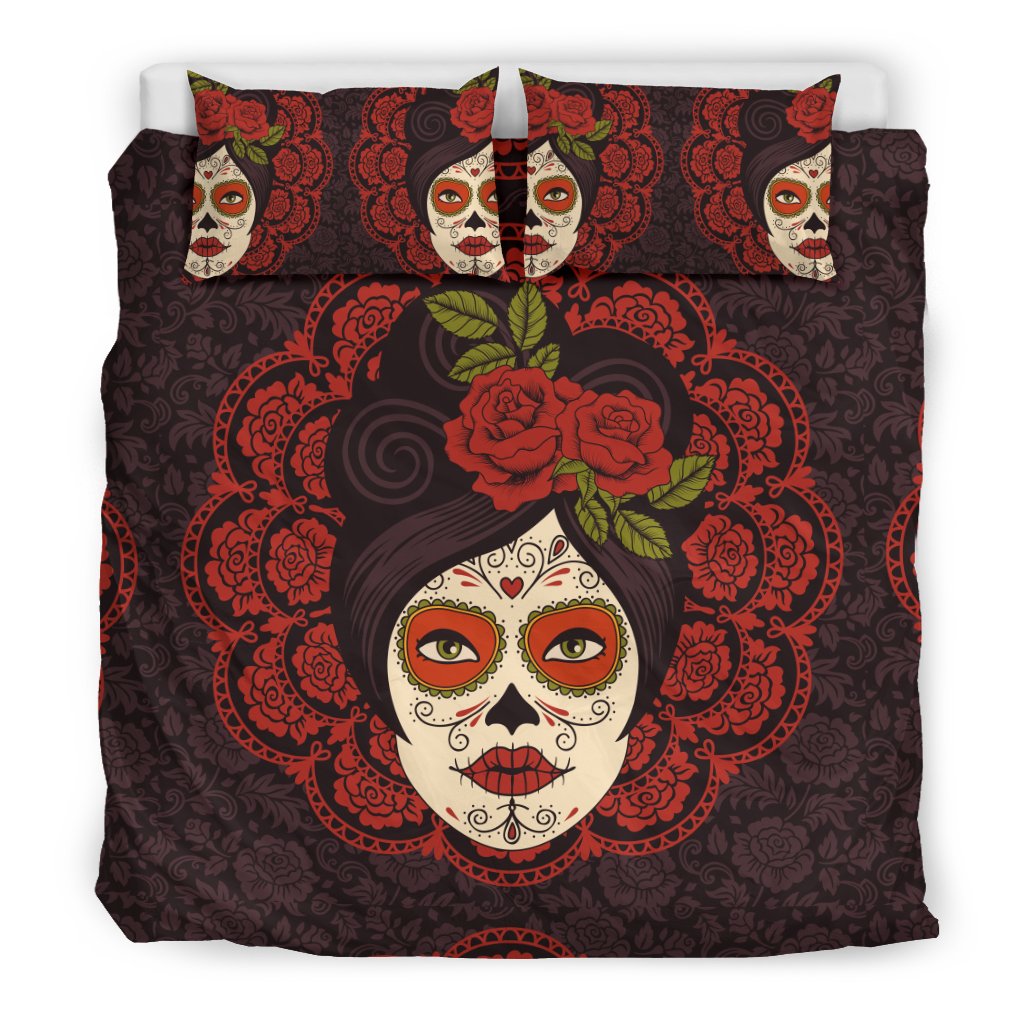 Day Of The Dead Mexican Girl Duvet Cover Bedding Set