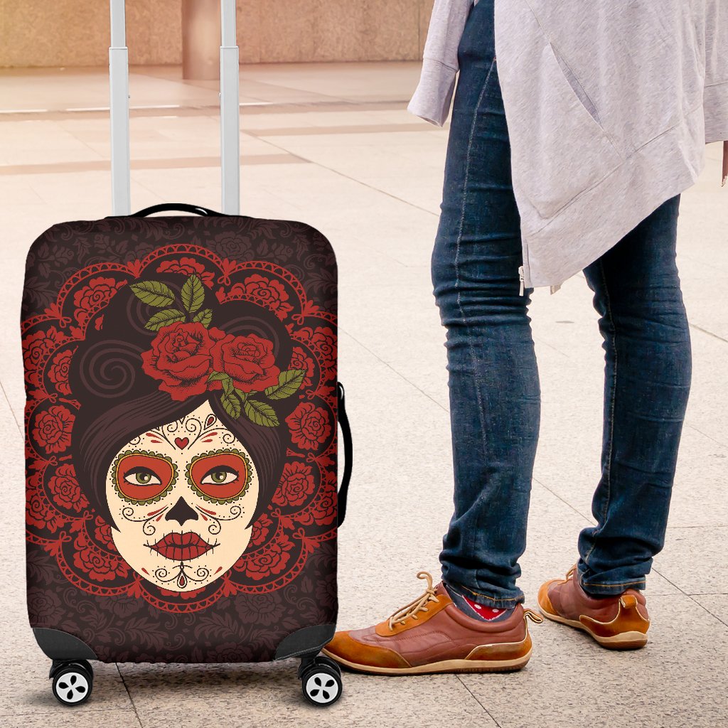 Day Of The Dead Mexican Girl Luggage Cover Protector