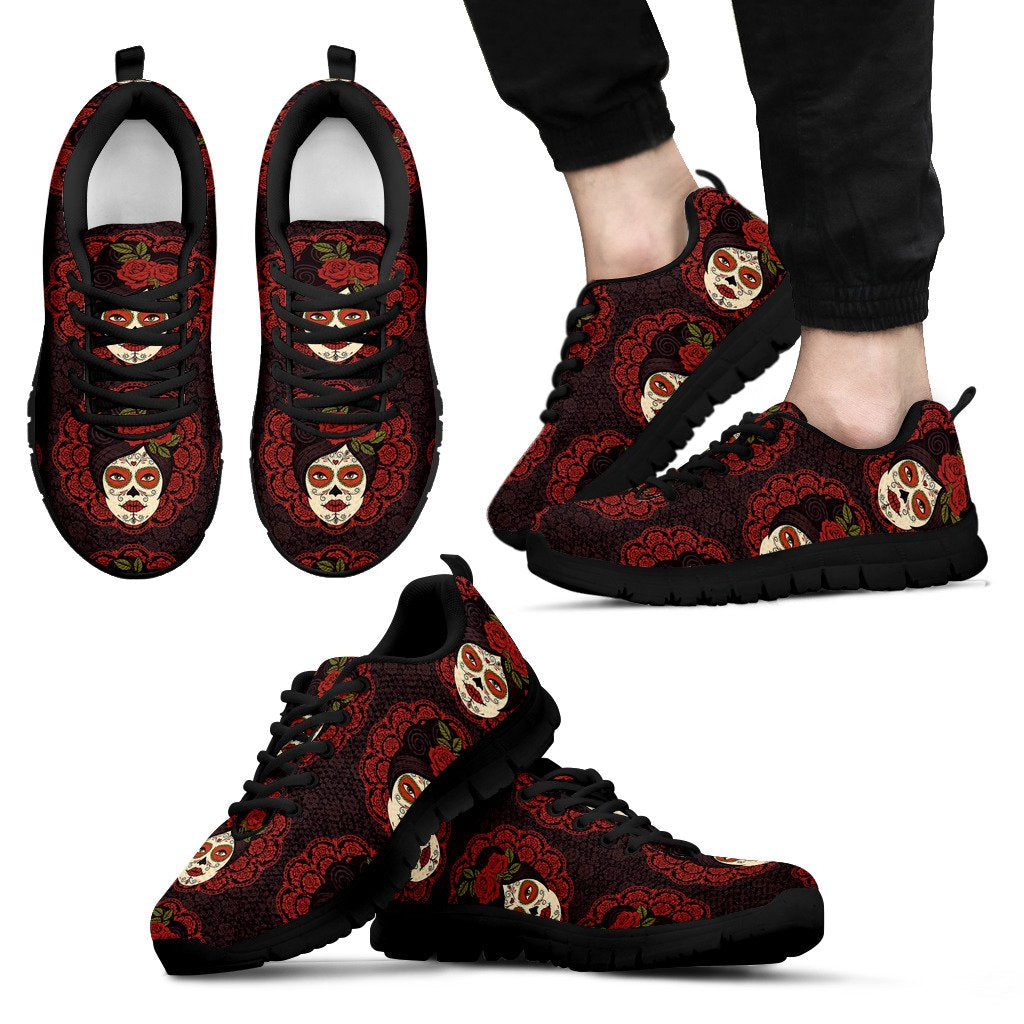 Day of the Dead Mexican Girl Men Sneakers Shoes
