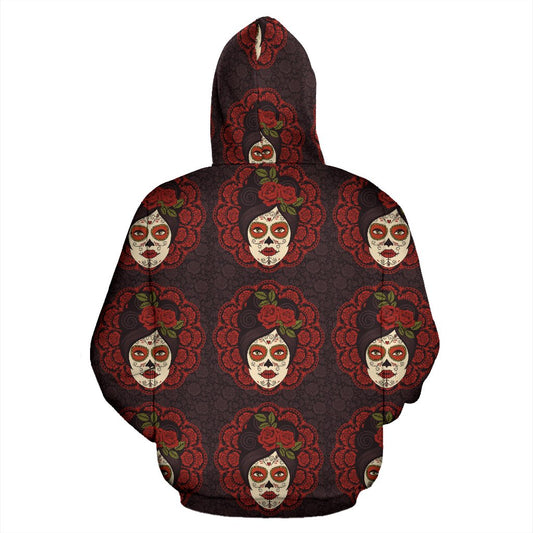 Day of the Dead Mexican Girl Pullover Hoodie