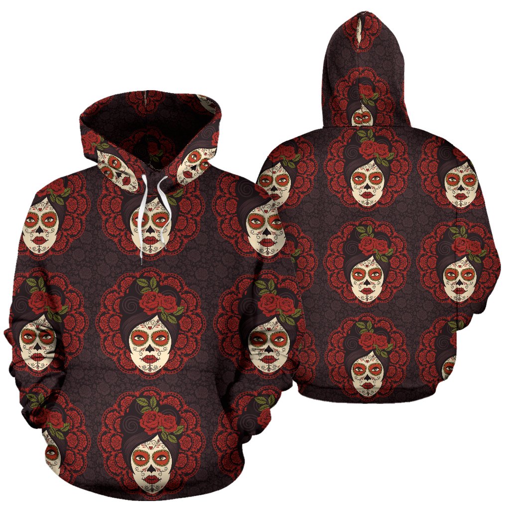 Day of the Dead Mexican Girl Pullover Hoodie
