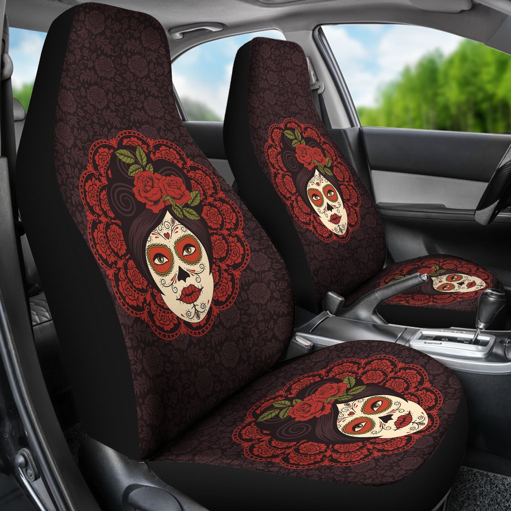 Day of the Dead Mexican Girl Universal Fit Car Seat Covers
