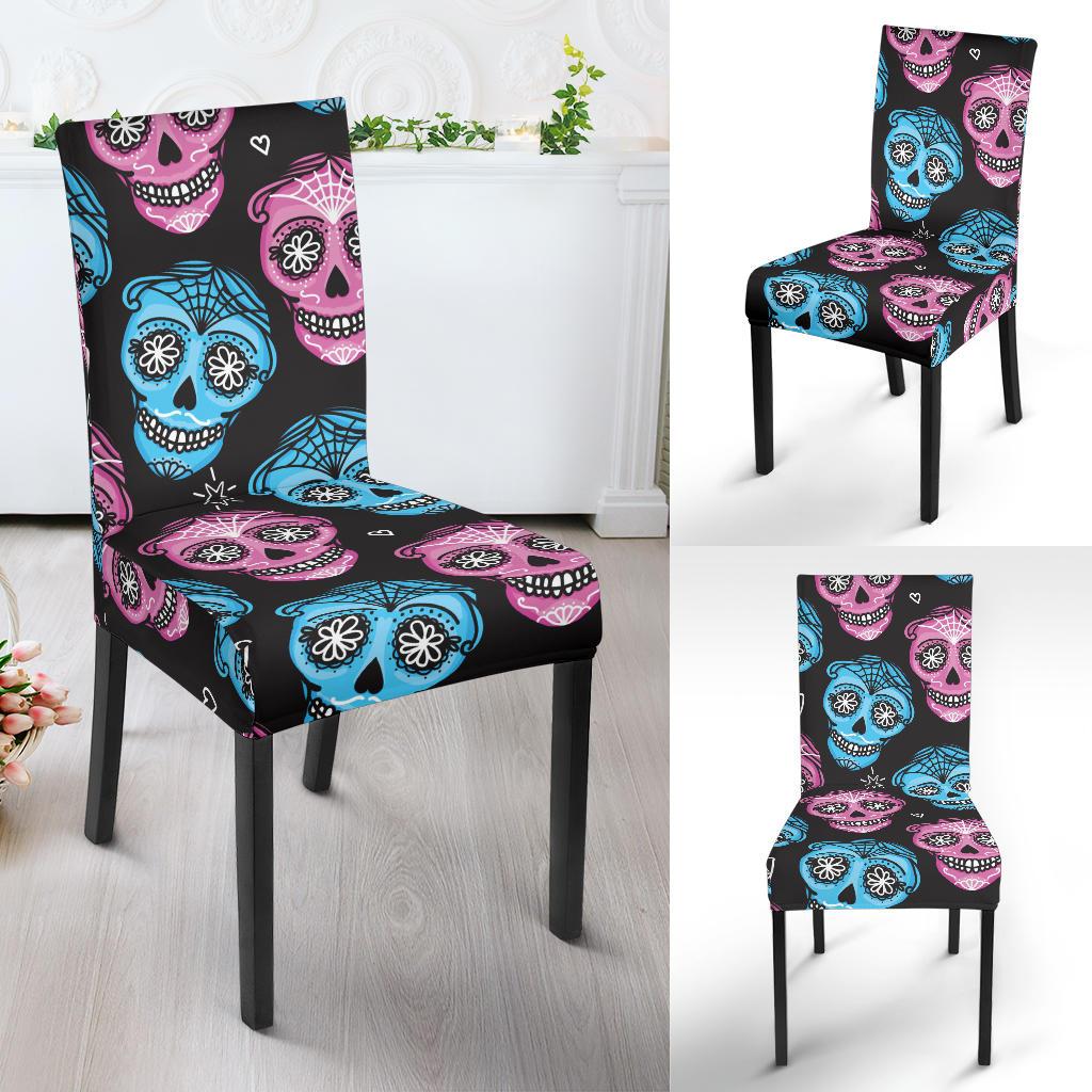 Day of the Dead Skull Print Pattern Dinning Chair Slipper-JTAMIGO.COM