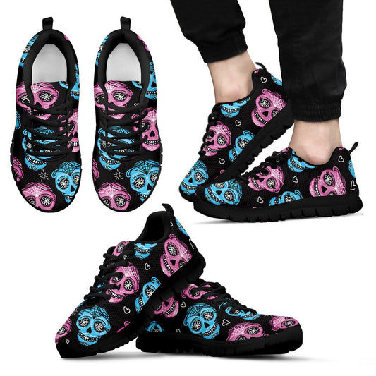 Day of the Dead Skull Print Pattern Men Sneakers Shoes
