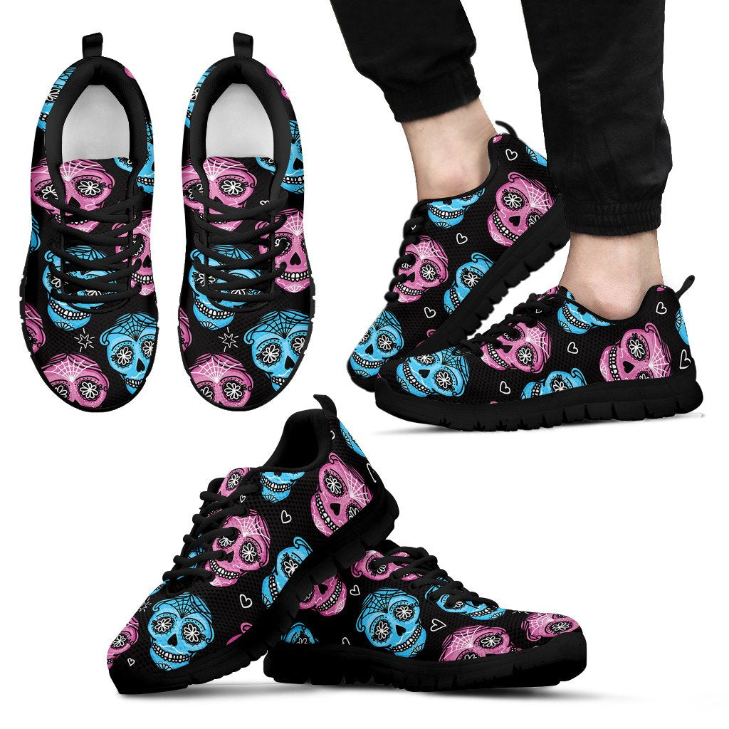 Day of the Dead Skull Print Pattern Men Sneakers Shoes