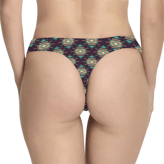 Navajo Geometric Style Print Pattern Women's Thongs