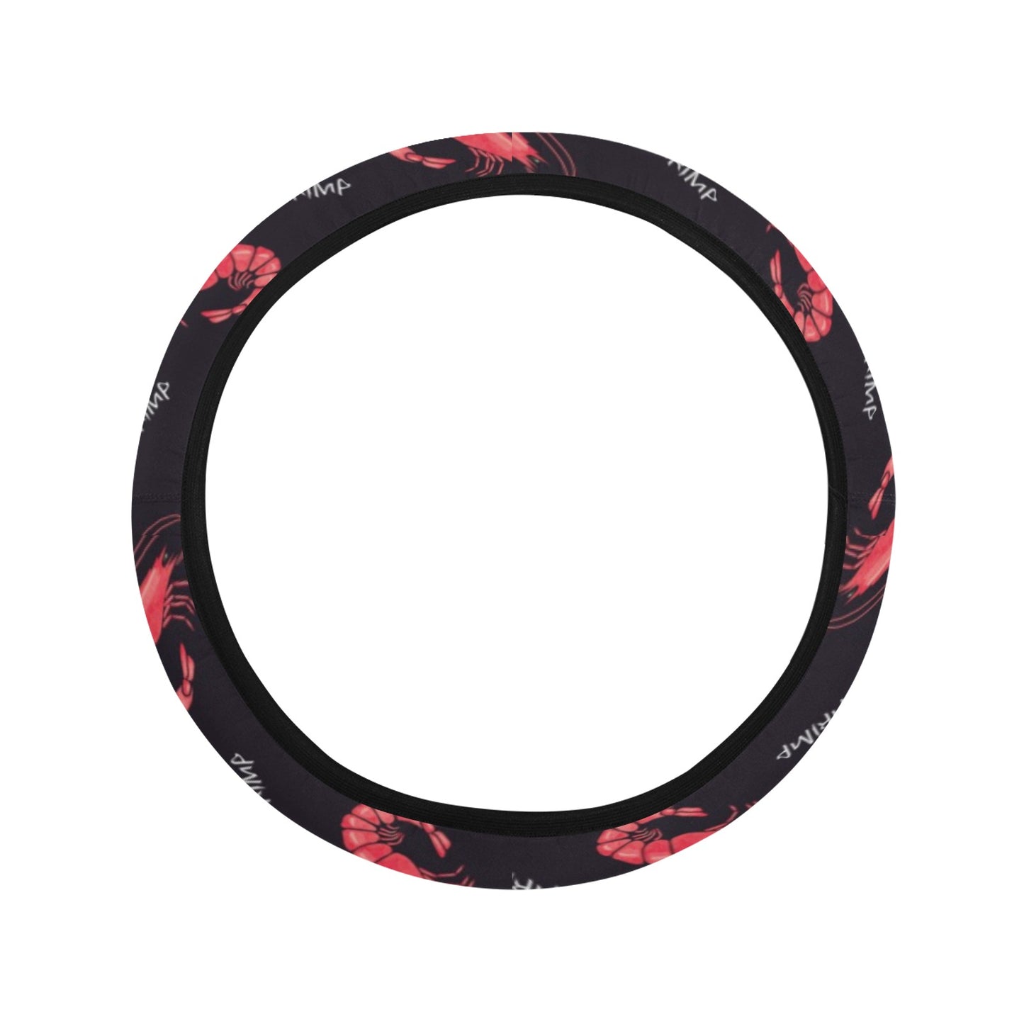 Shrimp Print Design LKS302 Steering Wheel Cover with Elastic Edge