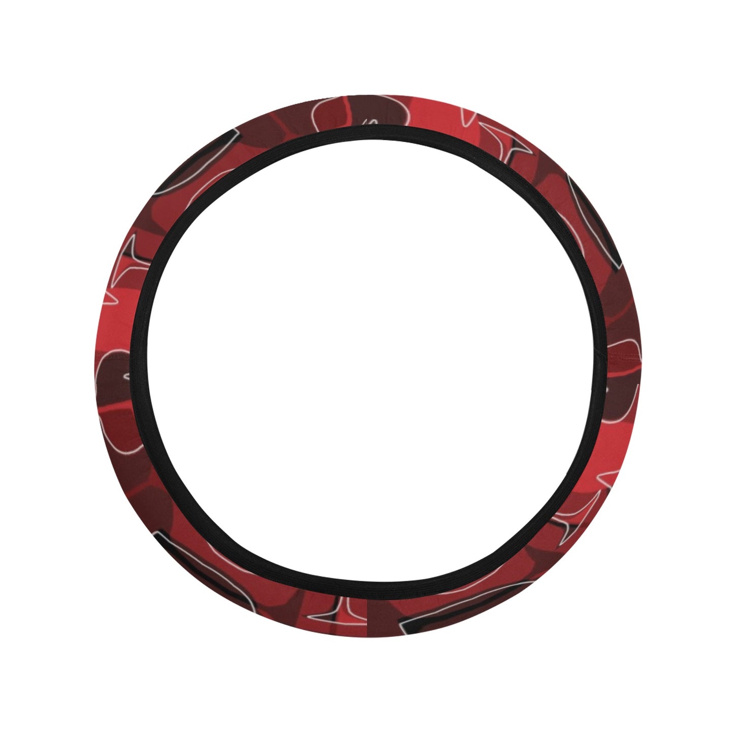 Wine Glass Print Design LKS301 Steering Wheel Cover with Elastic Edge