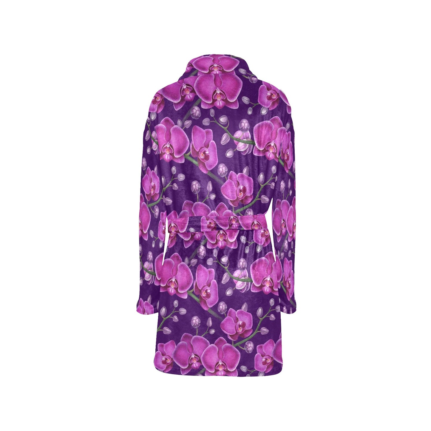 Orchid Pattern Print Design A03 Women's Fleece Robe