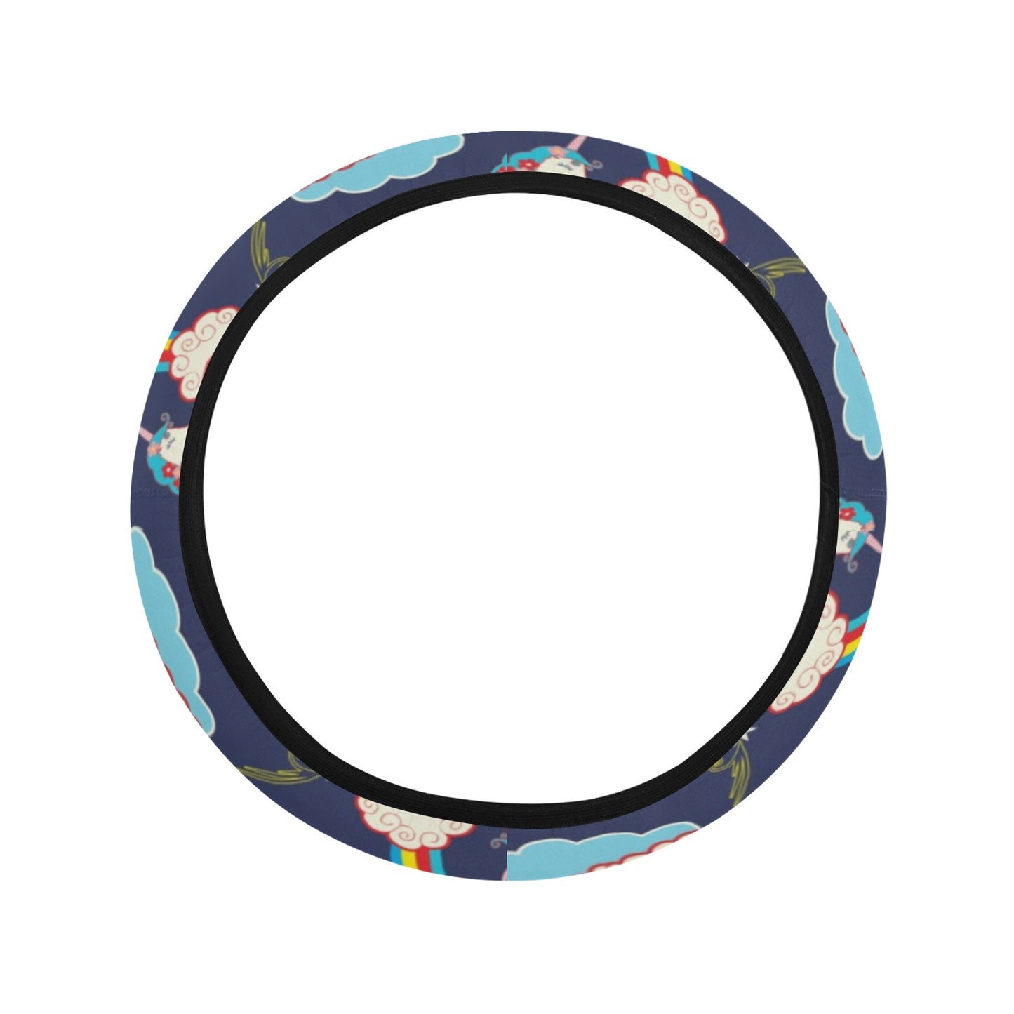 Unicorn Print Design LKS304 Steering Wheel Cover with Elastic Edge
