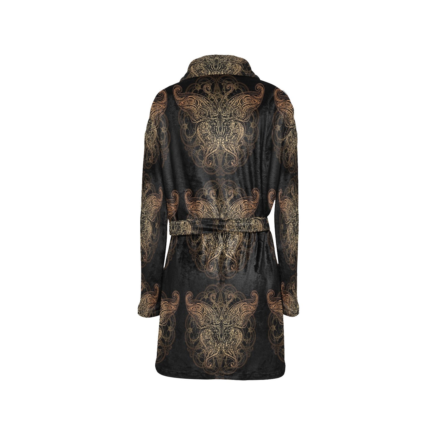 Gold Butterfly Ornamental Women's Fleece Robe
