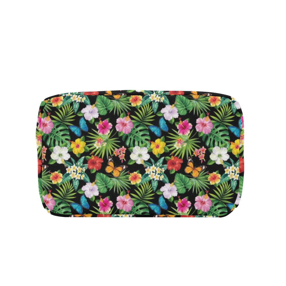 Hibiscus With Butterfly Print Design LKS305 Insulated Lunch Bag