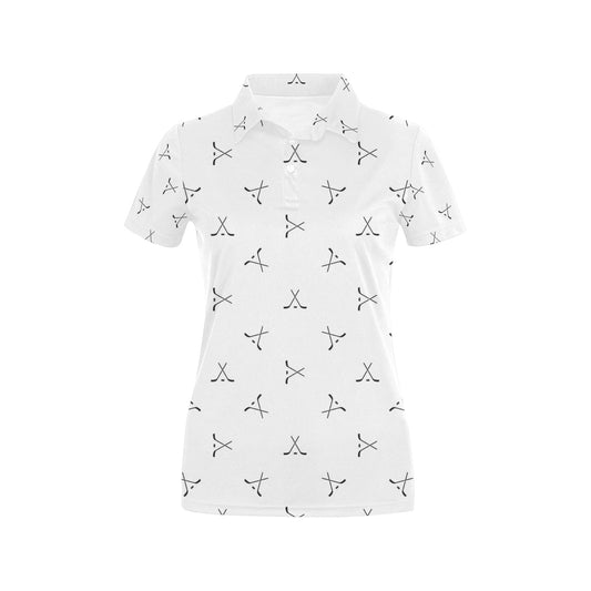 Hockey Print Design LKS304 Women's Polo Shirt
