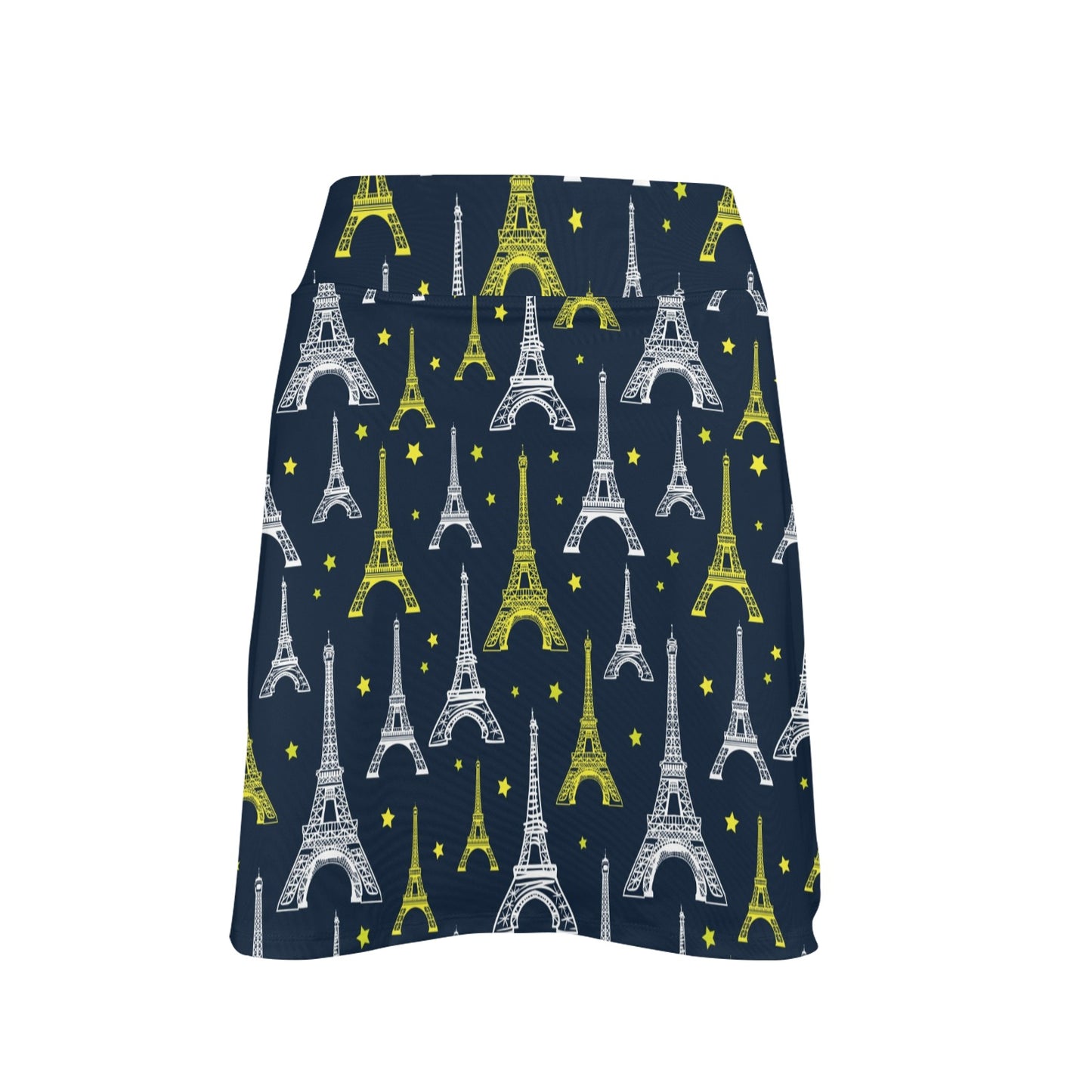 Eiffel Tower Star Print Women's Golf Skirt with Pocket