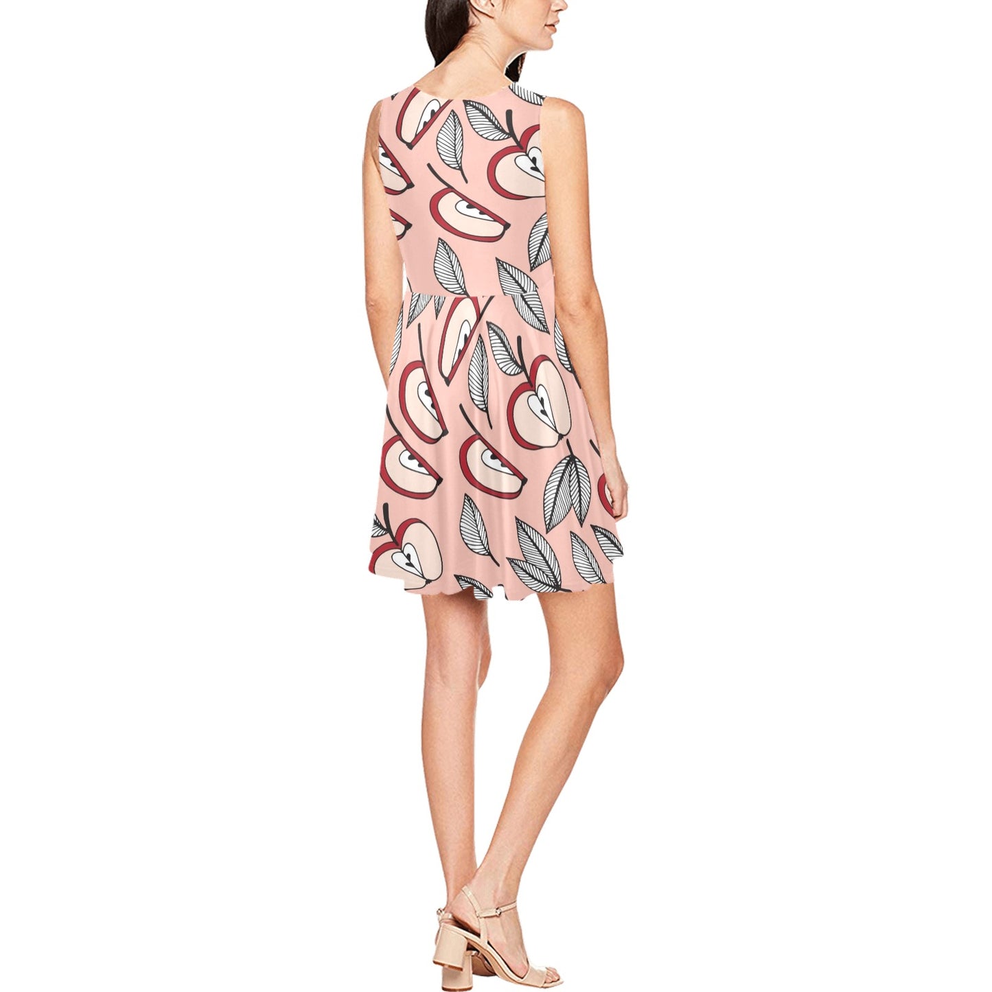 Apple Pattern Print Design AP04 Sleeveless Dress