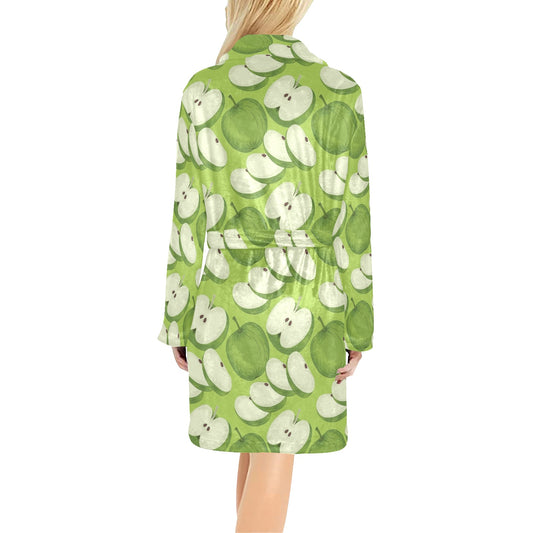 Apple Pattern Print Design AP010 Women's Fleece Robe