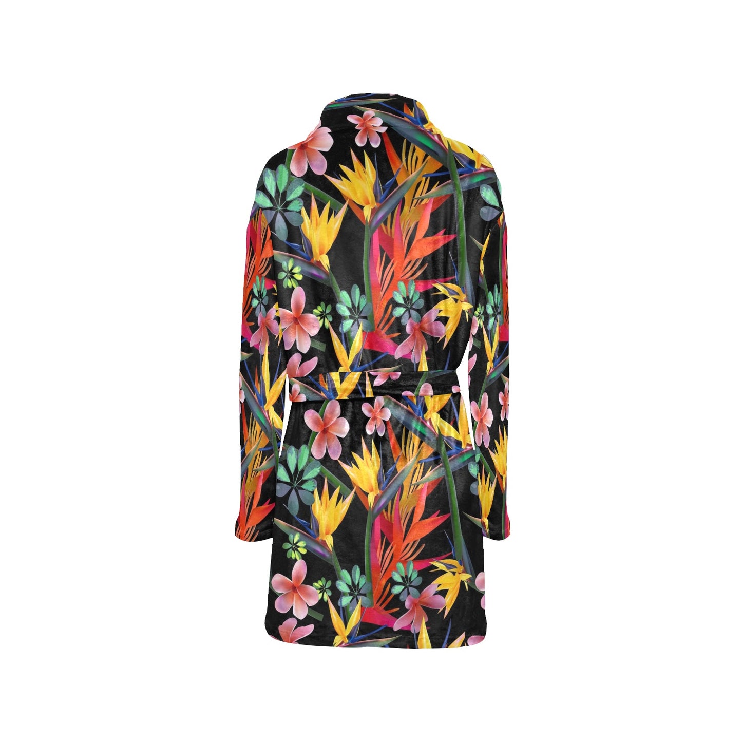 Tropical Flower Pattern Print Design TF015 Women's Fleece Robe