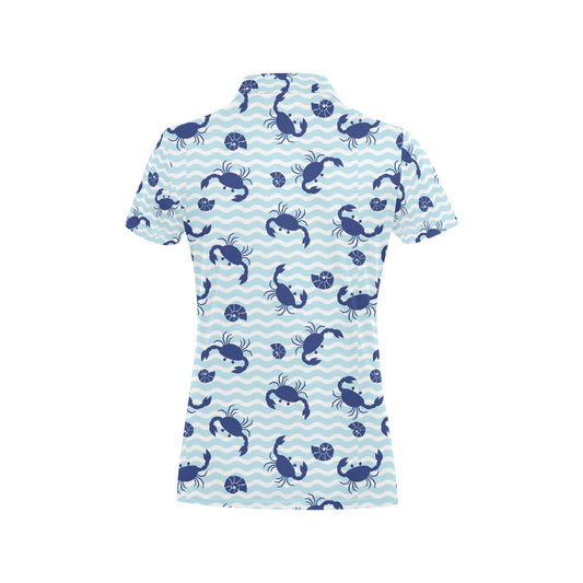 Crab Pattern Print Design 04 Women's Polo Shirt