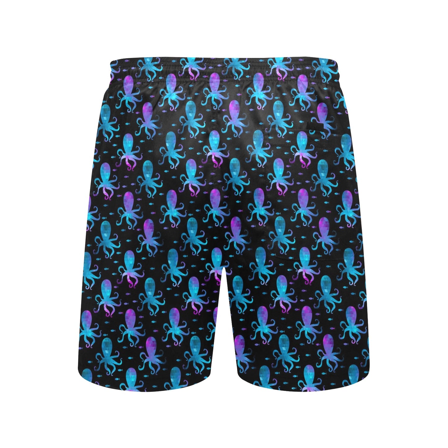 Octopus Blue Design Print Themed Men's Swim Trunks Beach Shorts