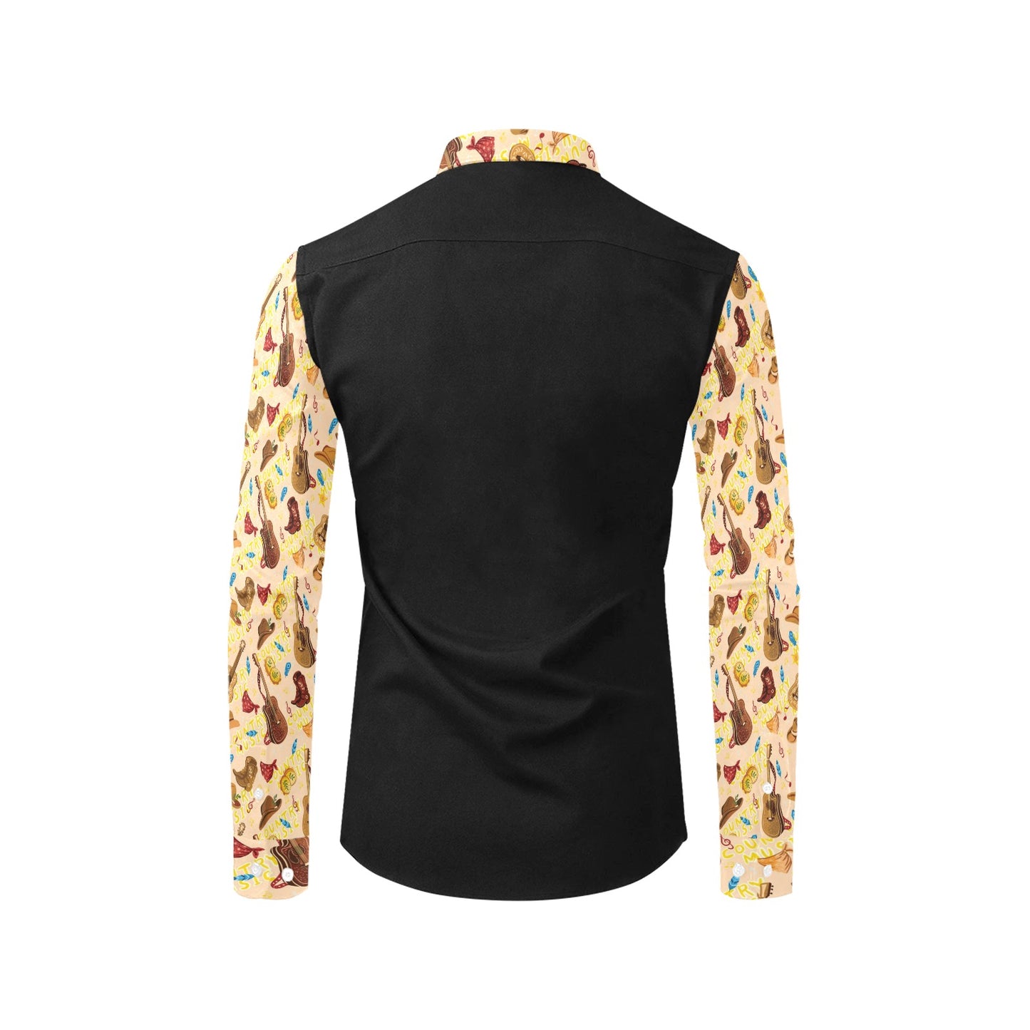 Western Lifestyle Print Design LKS303 Men's Long Sleeve Dress Shirt