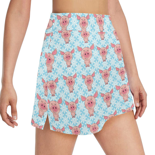 Pig Print Design LKS402 17" Golf & Pickleball Skort with Pockets