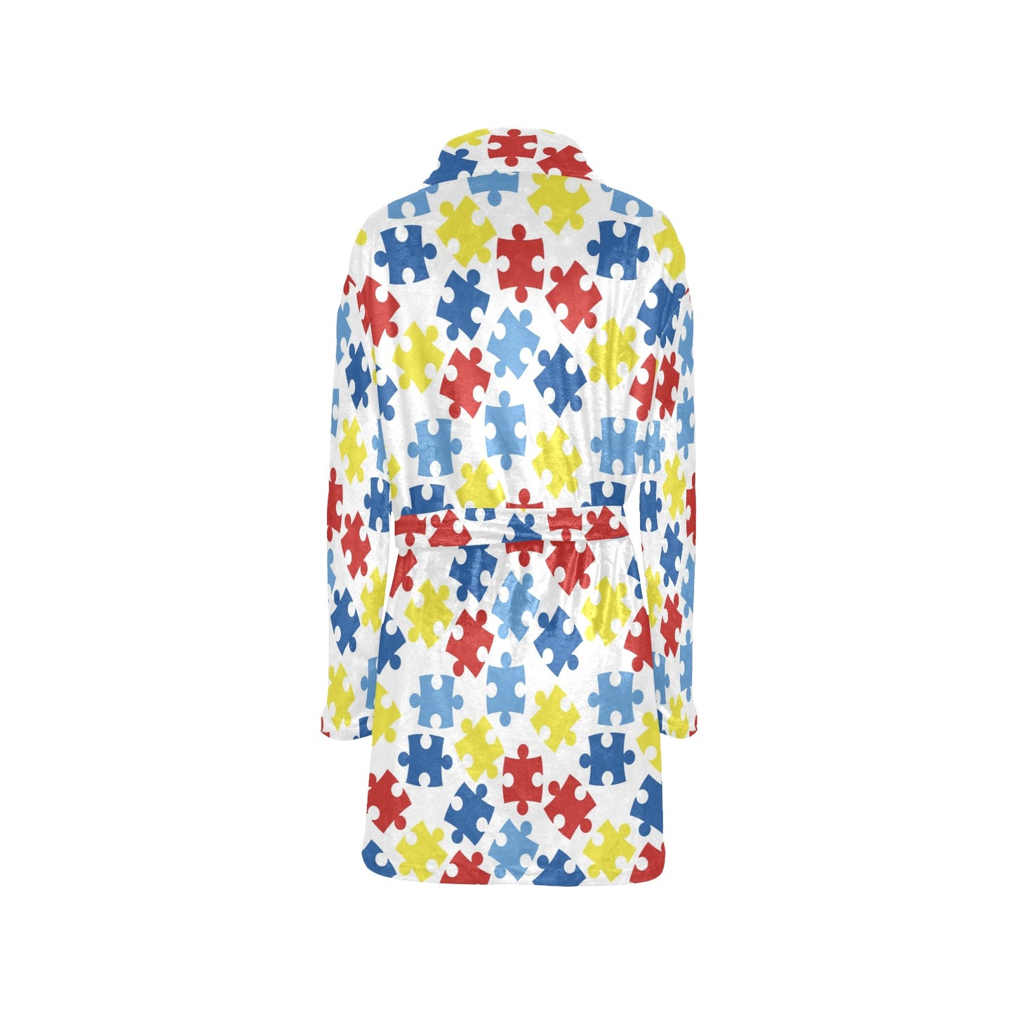 Autism Awareness Pattern Print Design 04 Women's Fleece Robe
