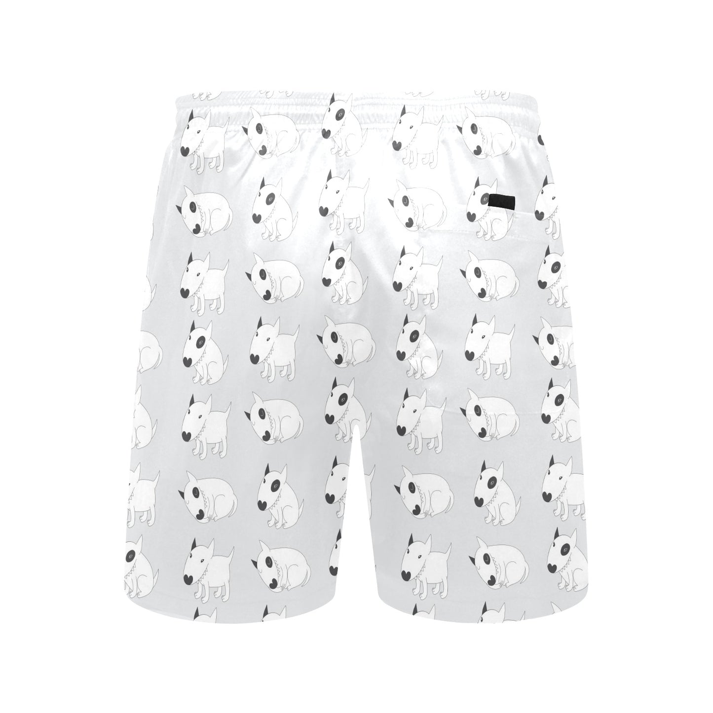 Bull Terrier hand draw Print Pattern Men's Swim Trunks Beach Shorts