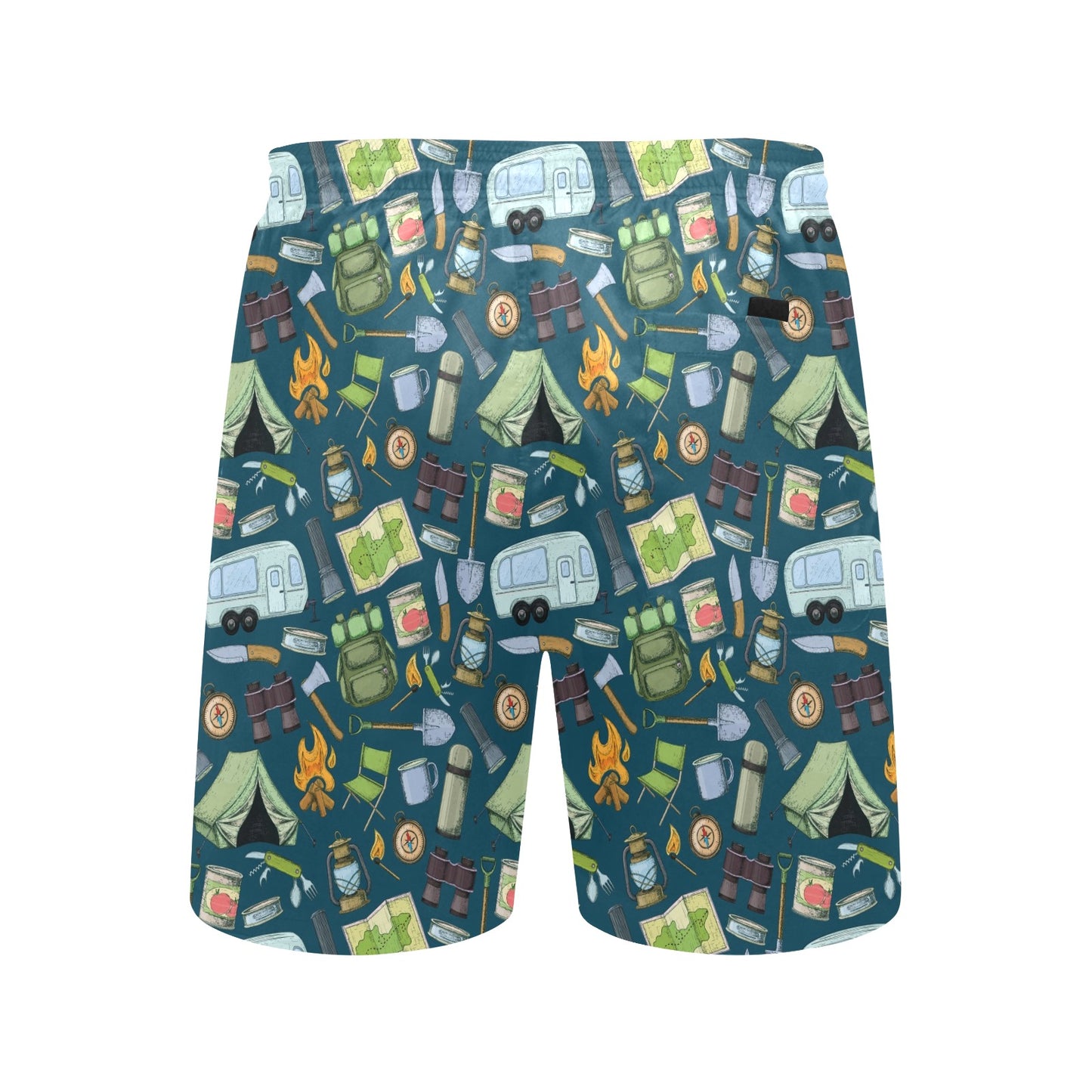Camping Pattern Print Design 02 Men's Swim Trunks Beach Shorts