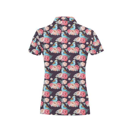 Bluebird Pattern Print Design 02 Women's Polo Shirt