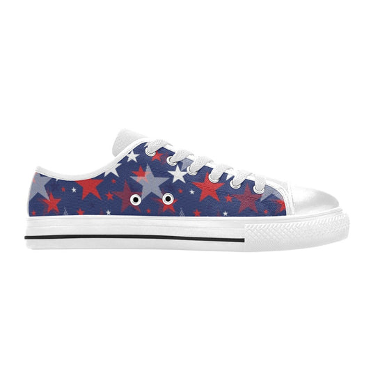 Star Print Design LKS304 Women's White Low Top Shoes