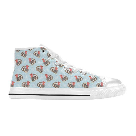Turkey Print Design LKS403 Men's High Top Canvas Shoes