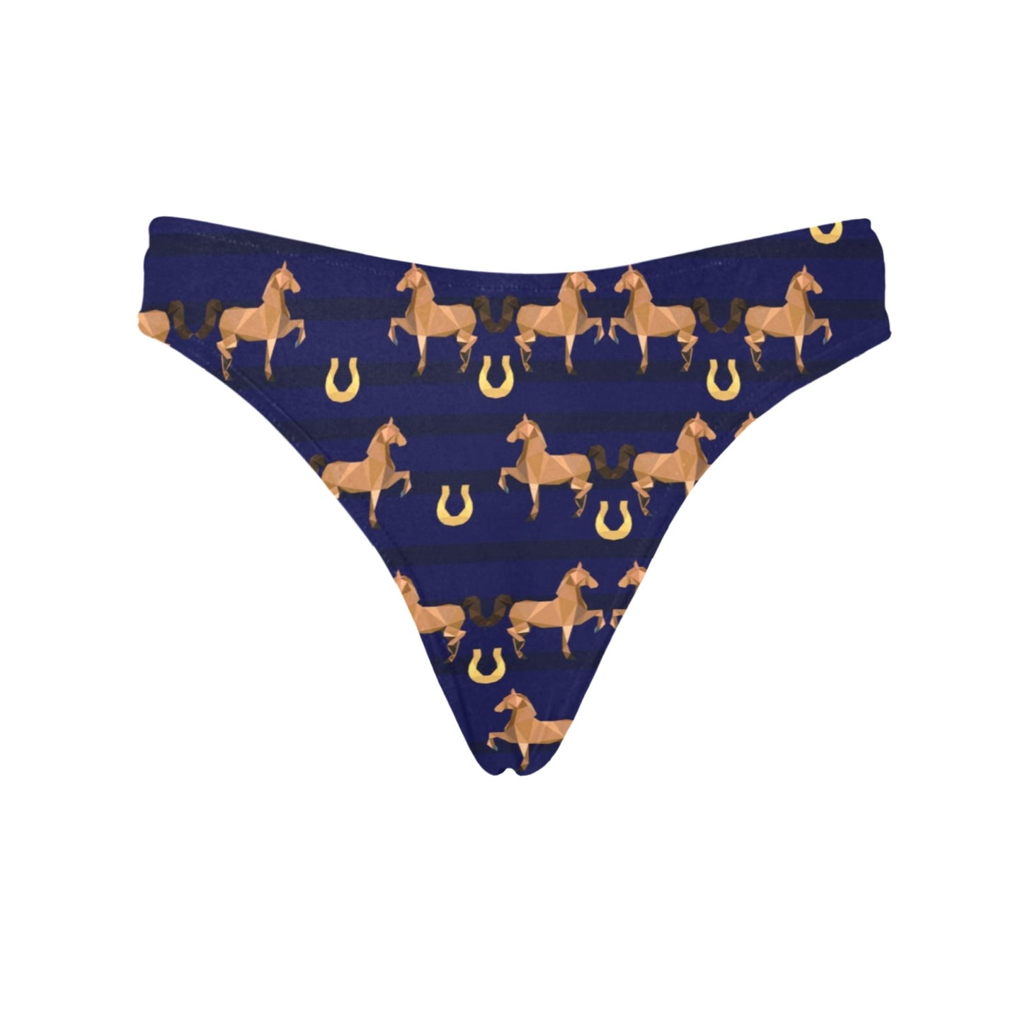 Horse Luxury Themed Pattern Print Women's Thongs
