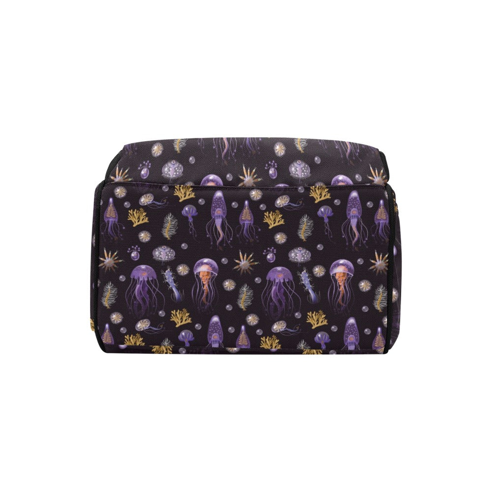 Seaweed With Jelly Fish Print Design LKS305 Diaper Bag Backpack