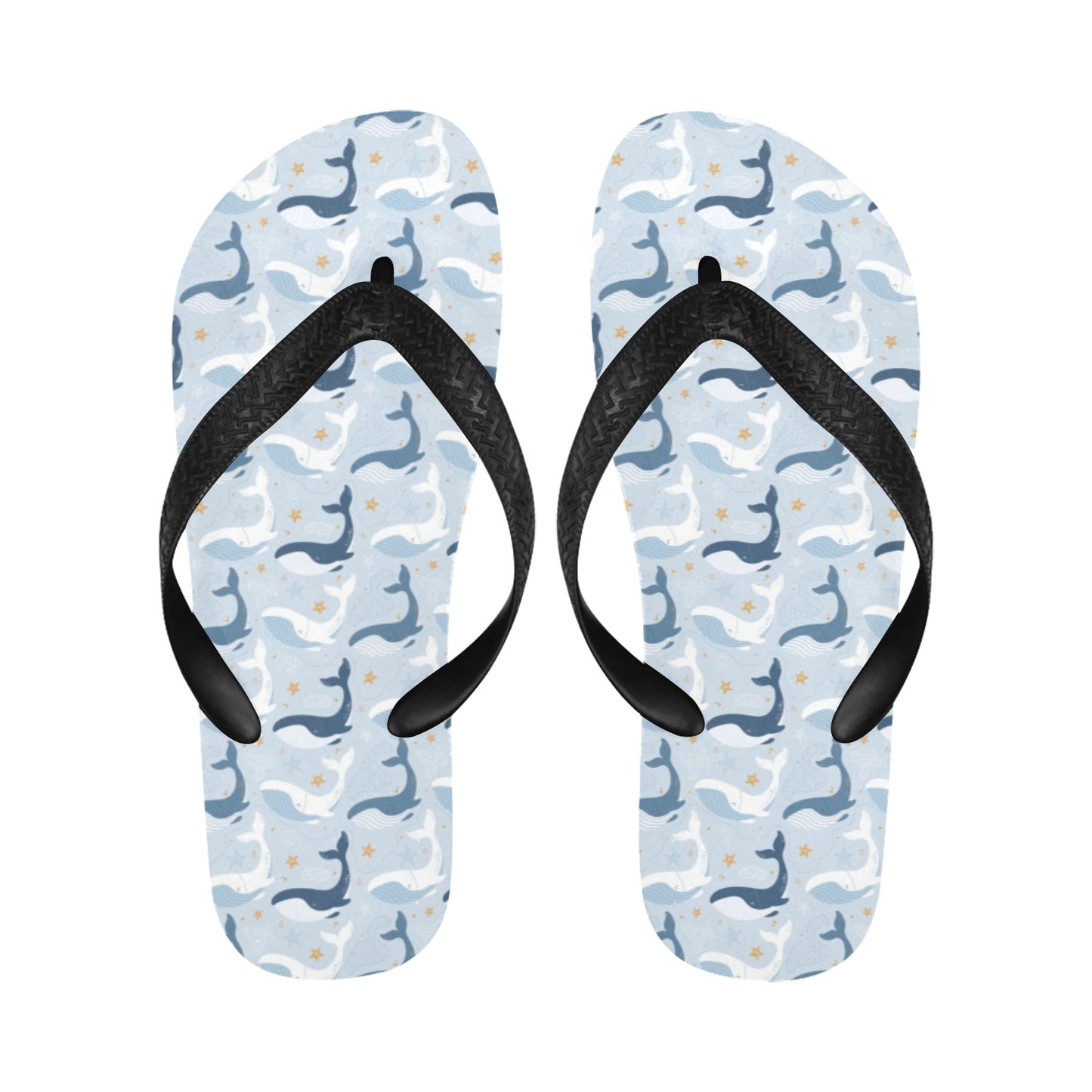 Whale Print Design LKS305 Flip Flops