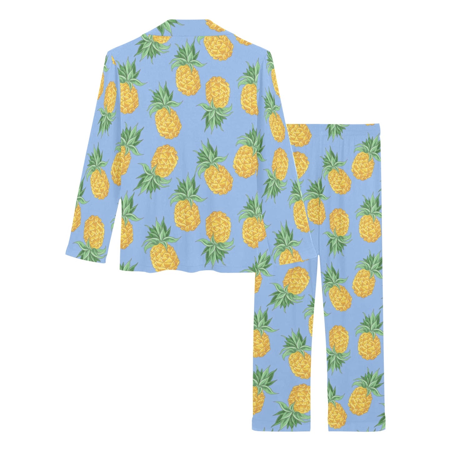 Pineapple Pattern Print Design A04 Women's Long Pajama Set