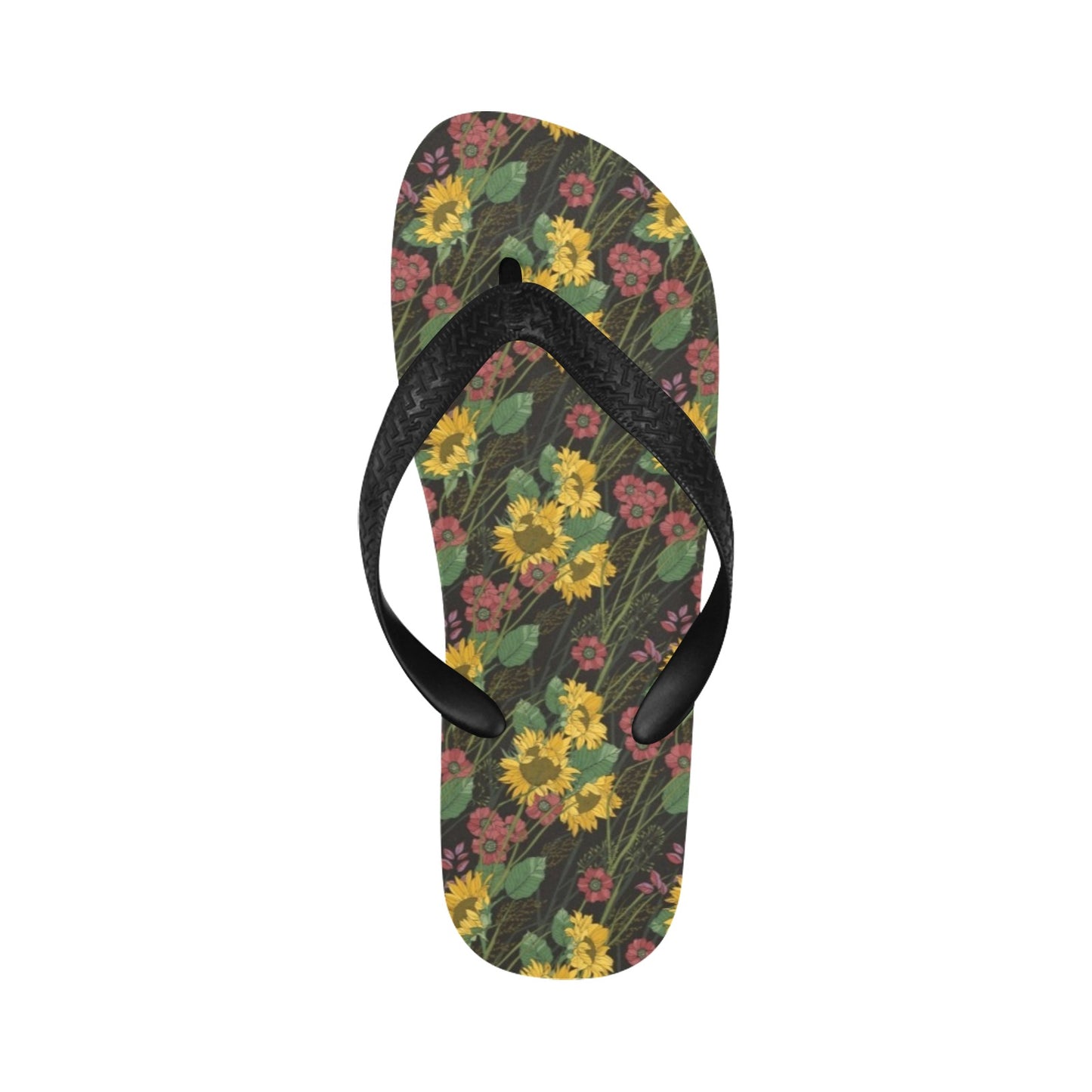 Sunflower Print Design LKS303 Flip Flops