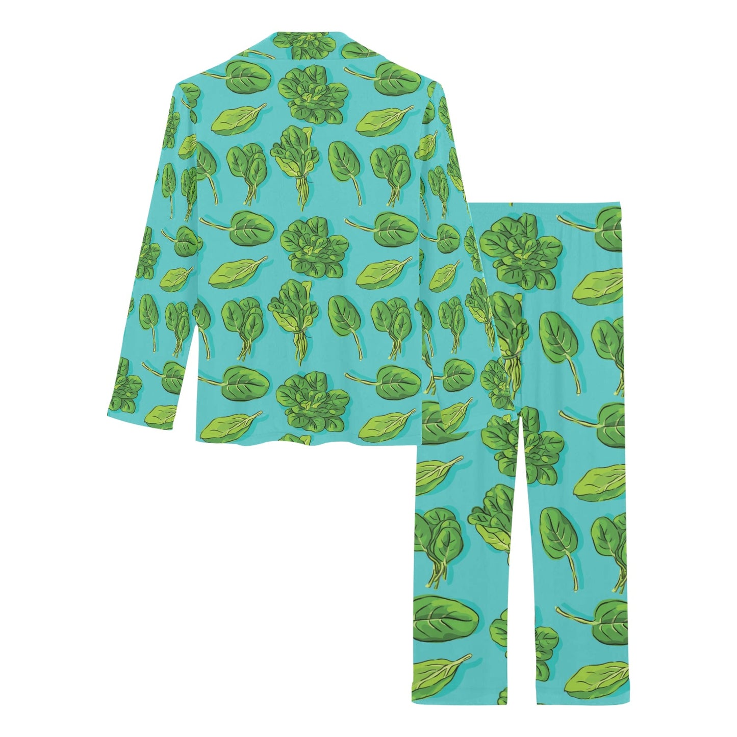 Spinach Print Design LKS301 Women's Long Pajama Set