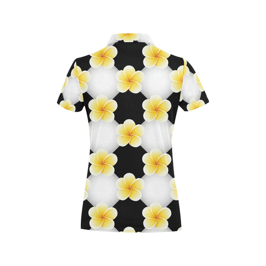 Plumeria Pattern Print Design A04 Women's Polo Shirt