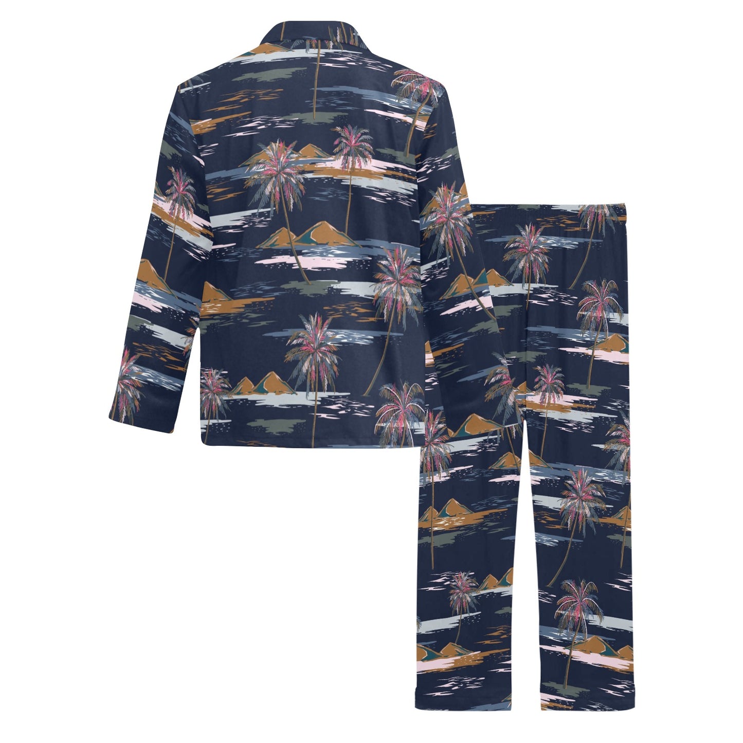 Pacific island Pattern Print Design A06 Men's Long Pajama Set