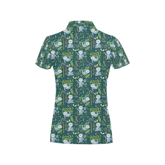 Sloth Print Design LKS304 Women's Polo Shirt