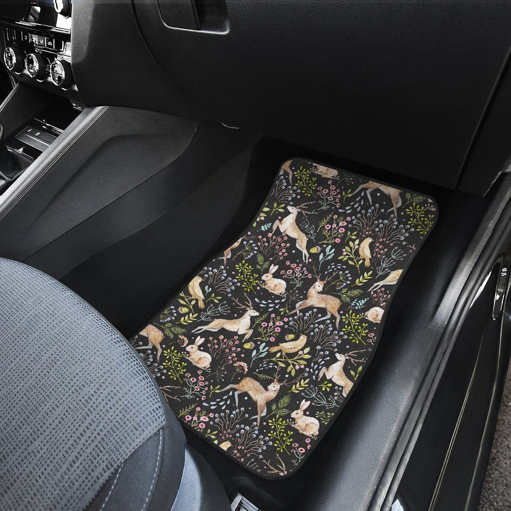Deer Floral Jungle Car Floor Mats